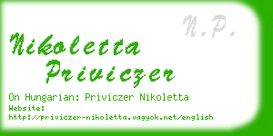 nikoletta priviczer business card